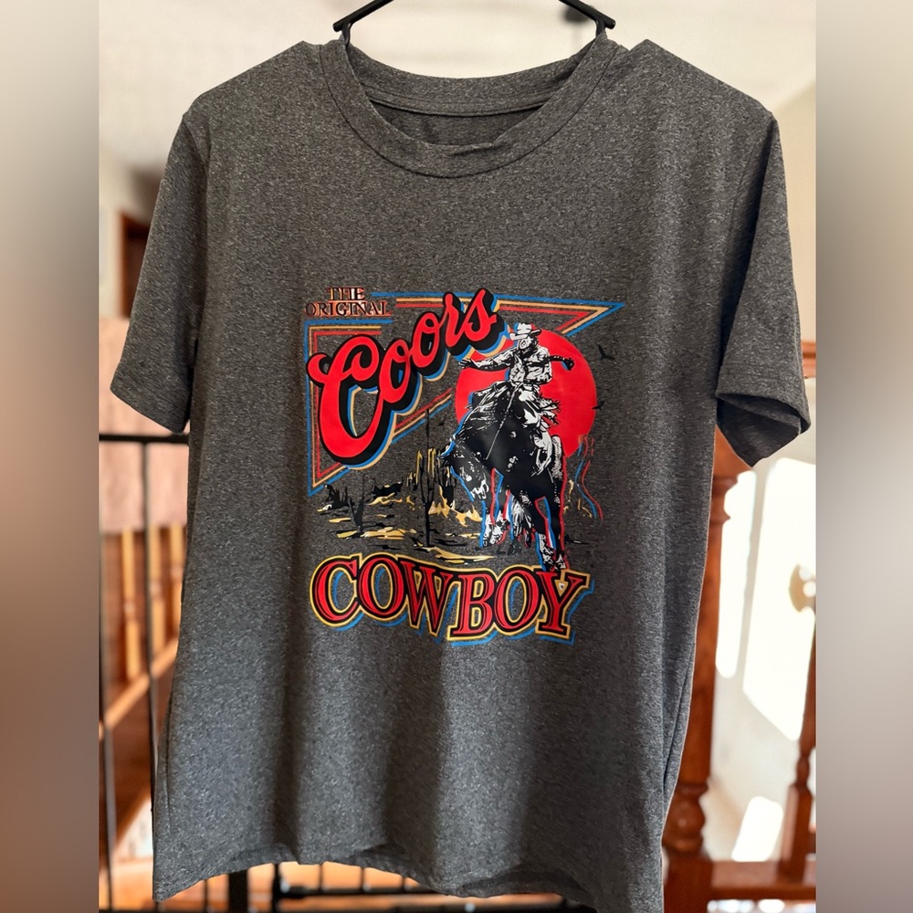 Coors Cowboy Graphic T-Shirt - Gray